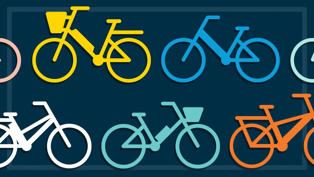 illustration of several different electric bikes