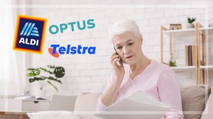 woman_on_phone_aldi_telstra_optus_logo