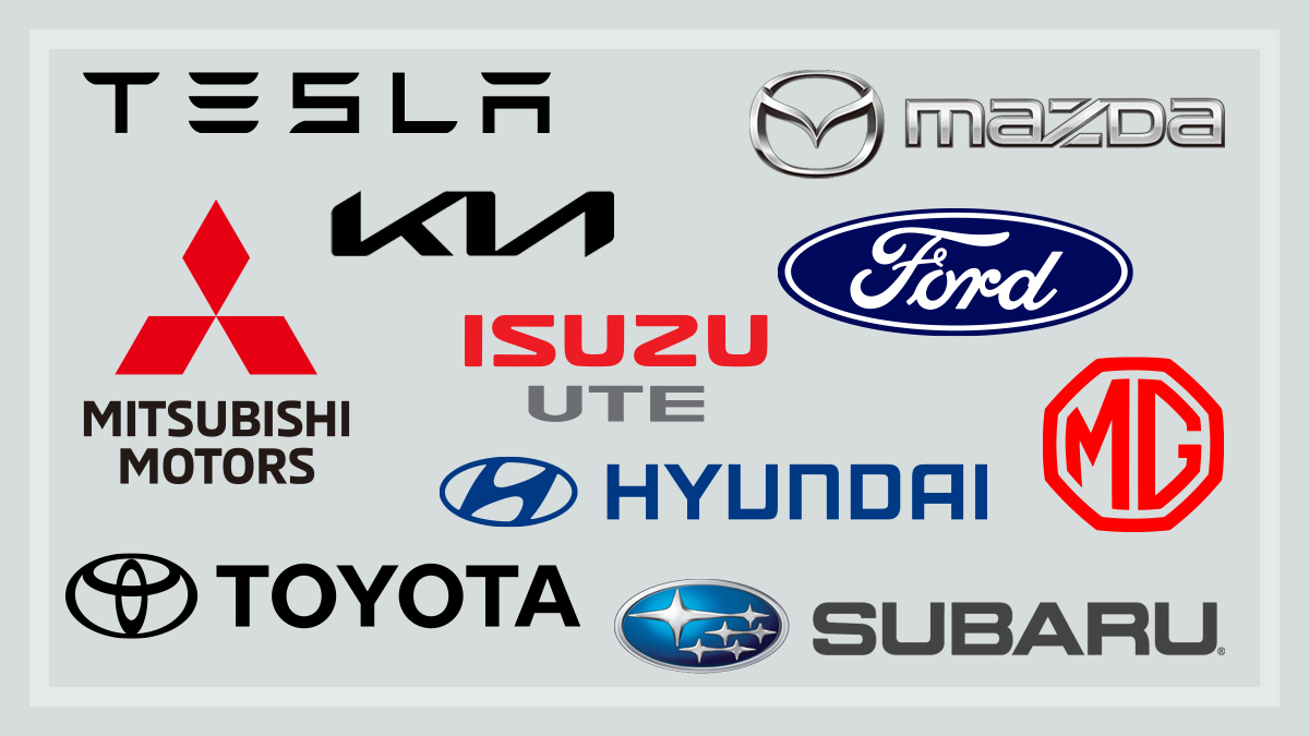 logos of the top ten car brands in australia