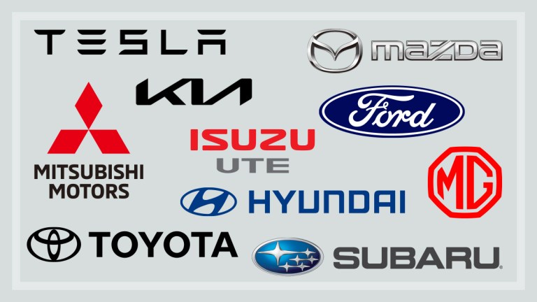 logos of the top ten car brands in australia