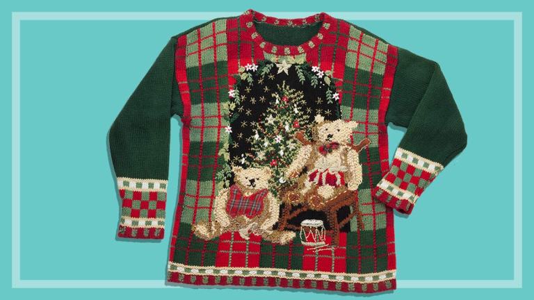 ugly christmas themed jumper