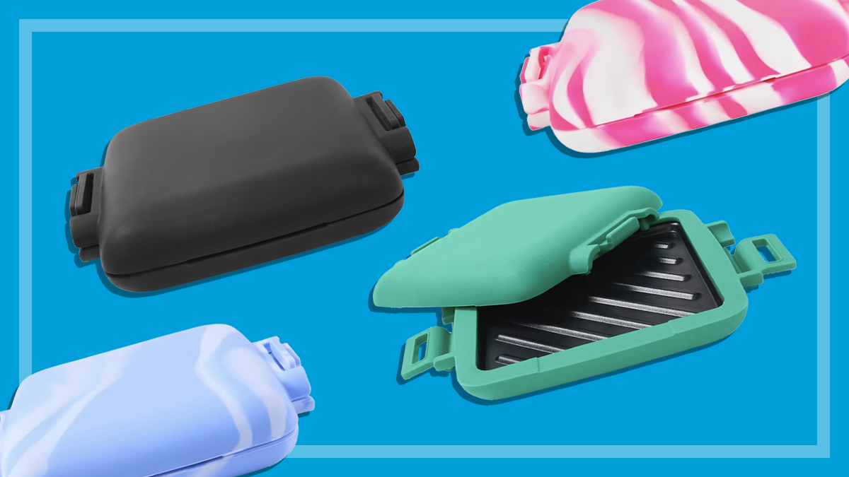 four_different_coloured_kmart_microwave_toastie_makers