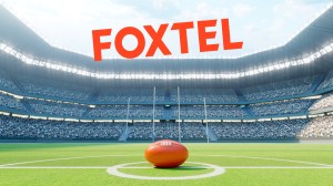 afl stadium with ball in centre circle and foxtel logo