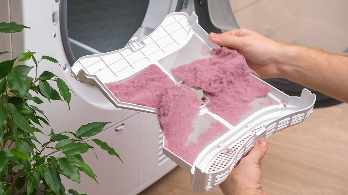 dryer lint filter full of lint