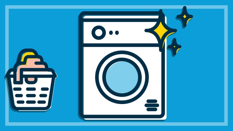 illustration_of_clothes_dryer_and_full_washing_basket