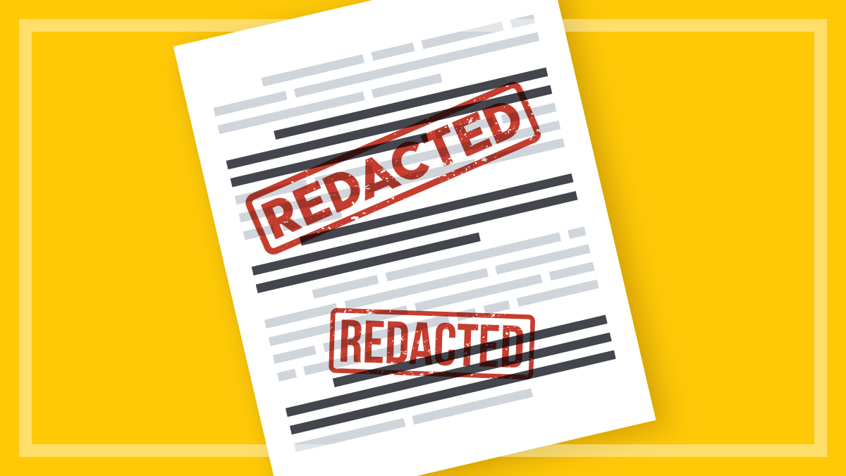 redacted stamps on censored redacted document