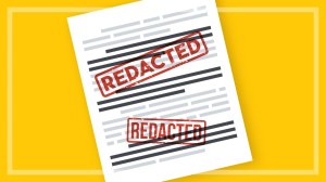 redacted stamps on censored redacted document