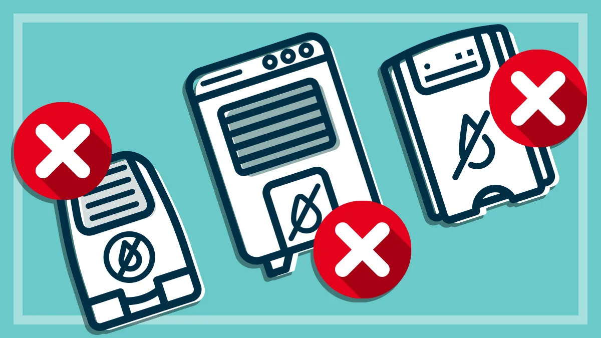 illustration of three dehumidifiers with crosses