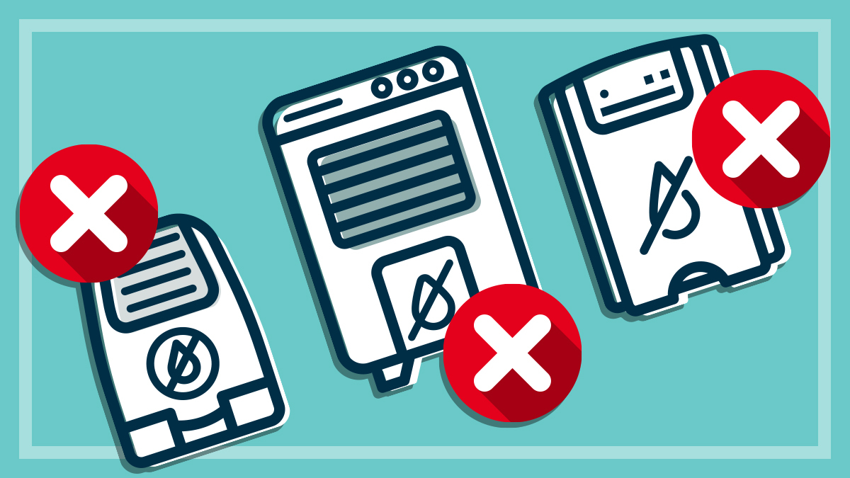 illustration of three dehumidifiers with crosses
