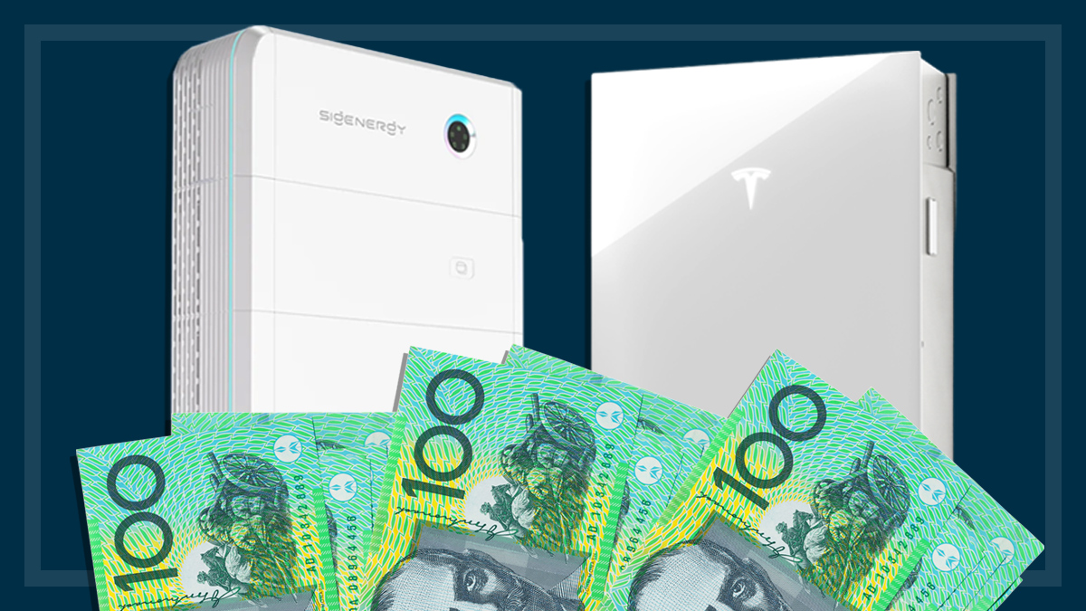Solar batteries with Australian bank notes