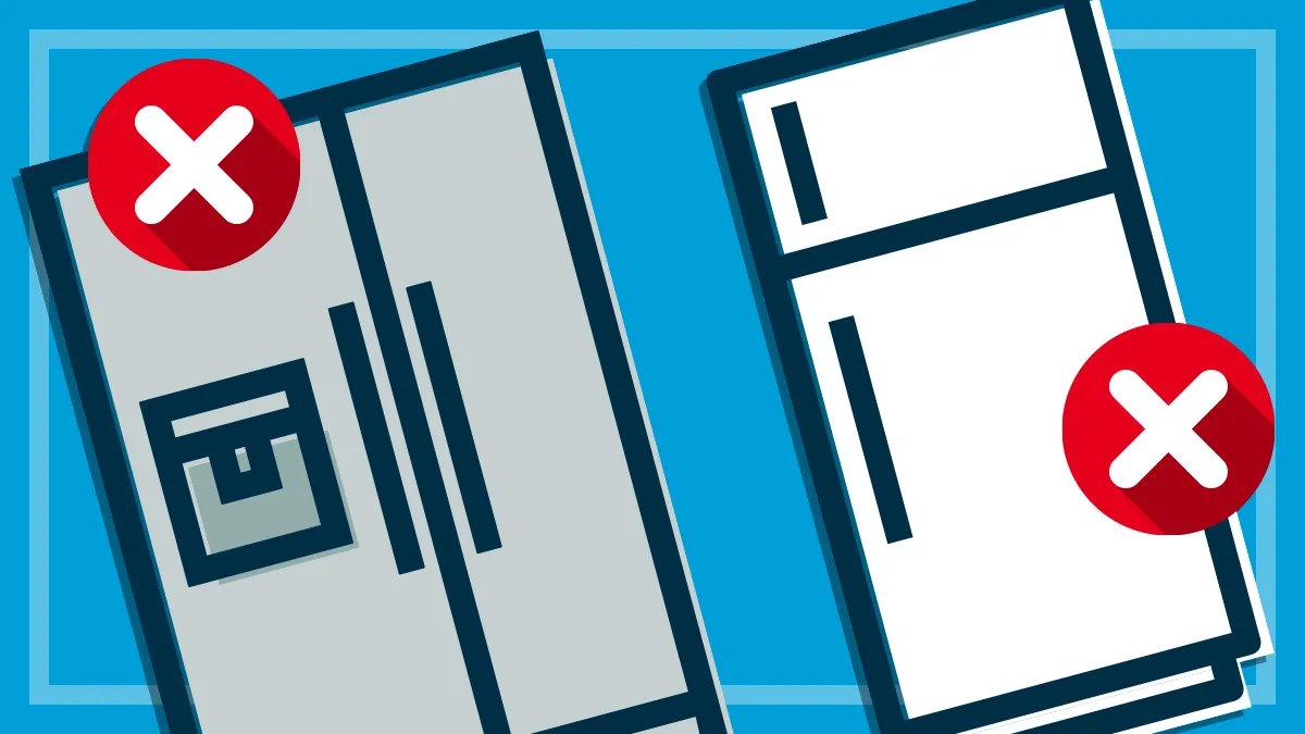 illustration of two fridges with crosses