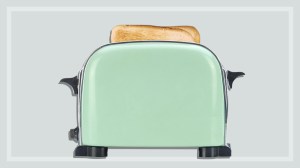toaster with toast popped up