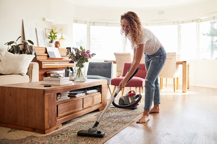vacuuming rug