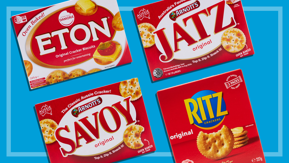 Boxes of Eton, Jatz, Savoy and Ritz crackers