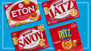 Boxes of Eton, Jatz, Savoy and Ritz crackers