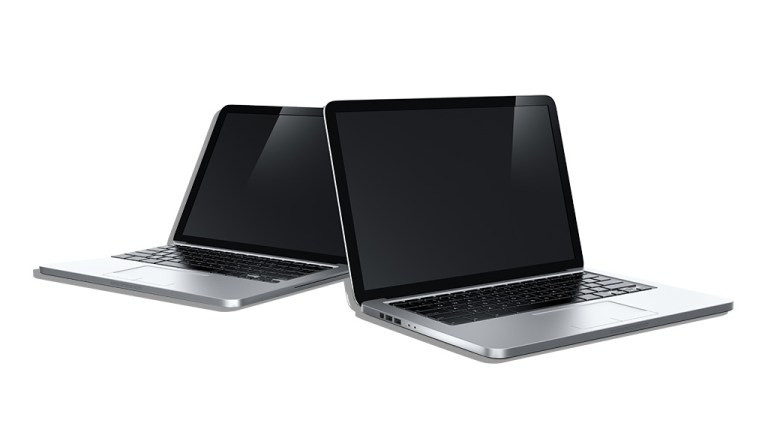 two laptops on a white background