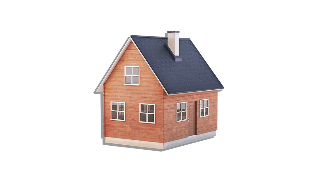 small toy house on a white background