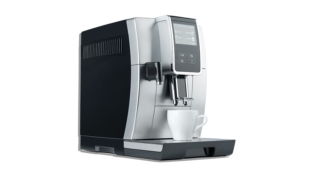 automatic espresso machine on a white background