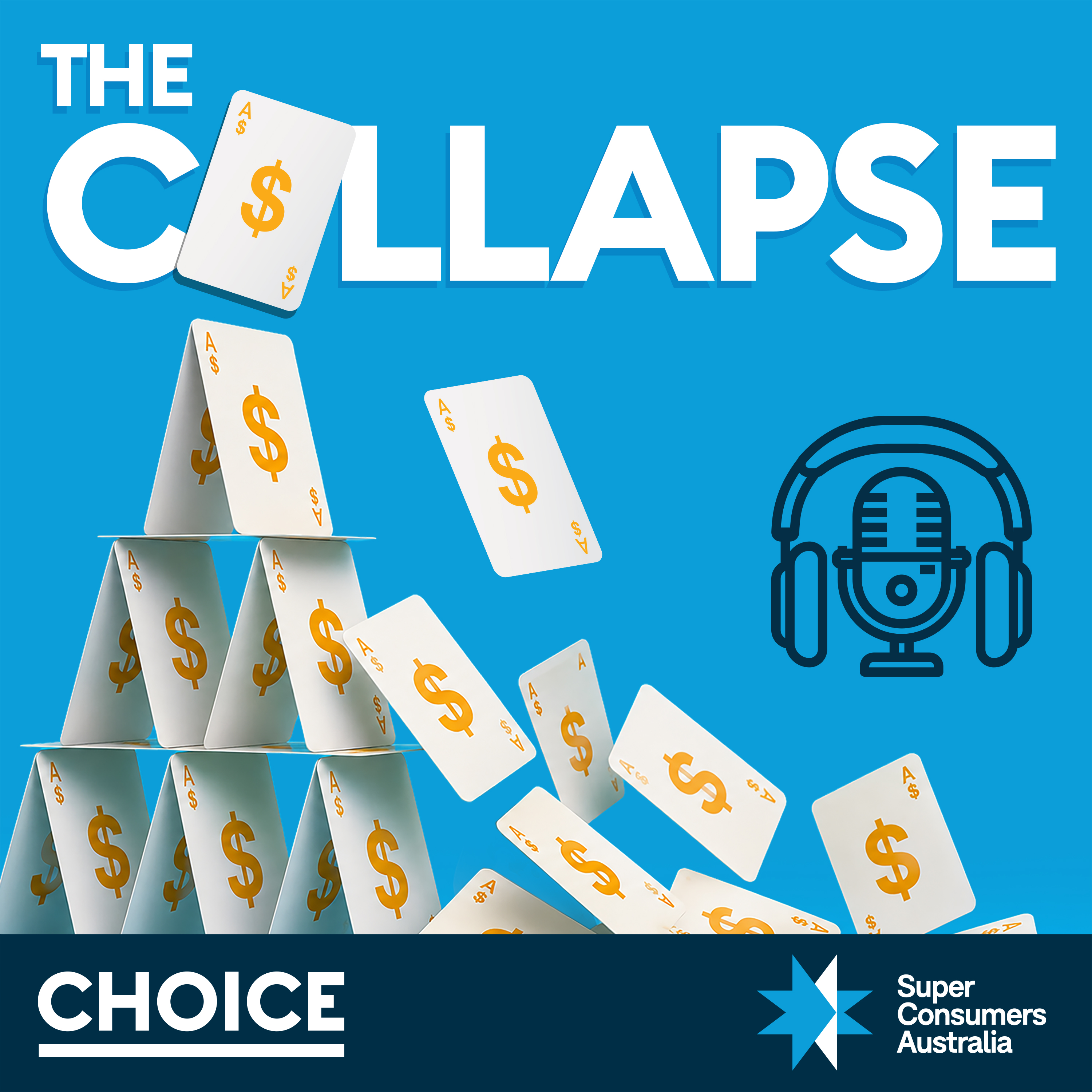 deck of cards falling to the ground in front of the words The Collapse in large lettering