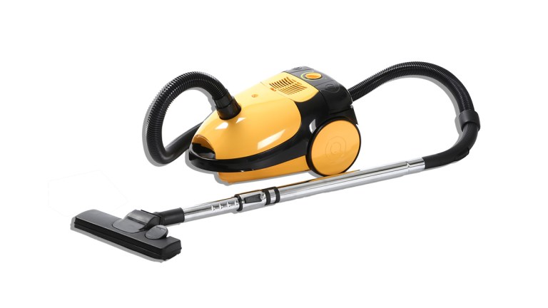 yellow vacuum cleaner on a white background