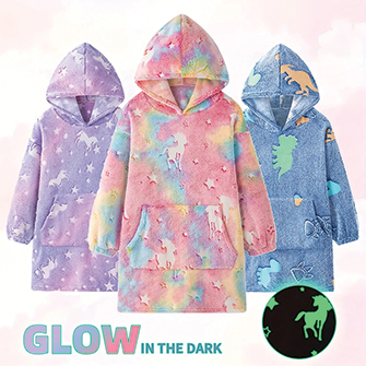 Three glow-in-the-dark hoodies for sale on Temu.